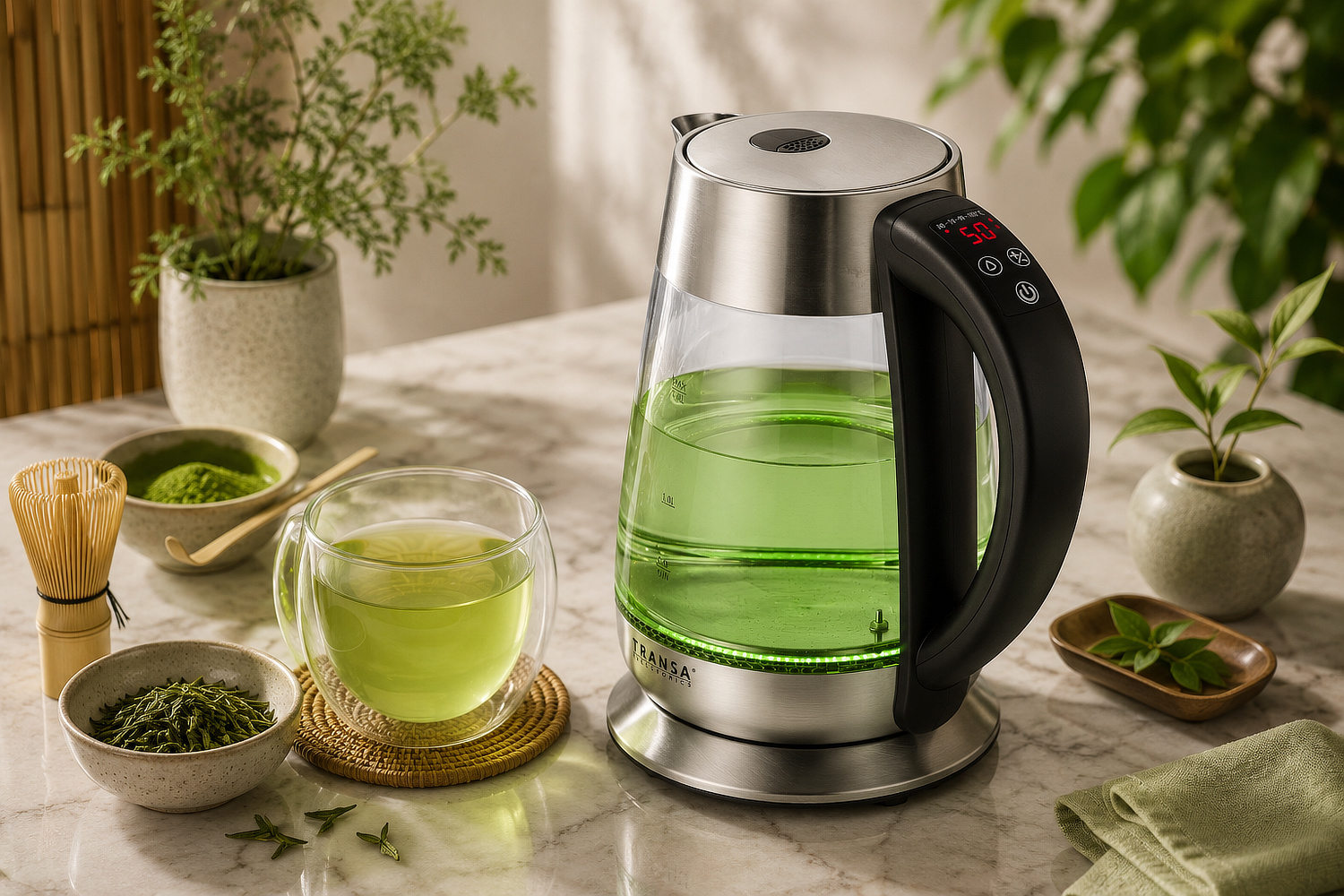 Pojemność 1,8 l i wskaźnik poziomu wody czajnika BoiLed Glass